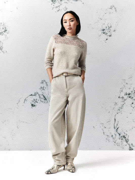 Marella Pantalone Lungo - Pantaloni Donna - Tortora