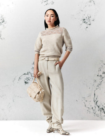Marella Pantalone Lungo - Pantaloni Donna - Tortora