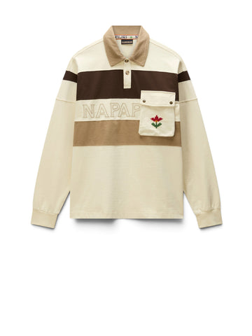 Napapijri E-bloom Ls - T-Shirt Uomo - Putty