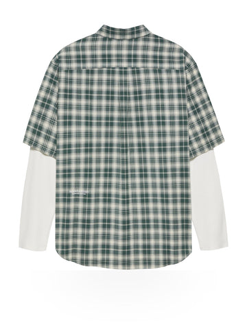 New Amsterdam Surf Association Double Layer Shirt - Camicie Uomo - Green/White Check