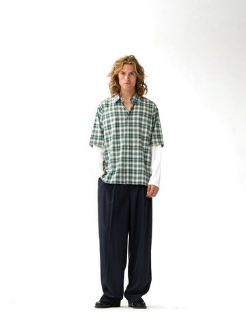 New Amsterdam Surf Association Double Layer Shirt - Camicie Uomo - Green/White Check