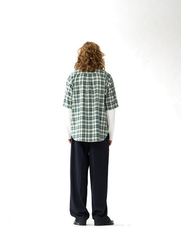 New Amsterdam Surf Association Double Layer Shirt - Camicie Uomo - Green/White Check