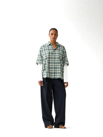 New Amsterdam Surf Association Double Layer Shirt - Camicie Uomo - Green/White Check