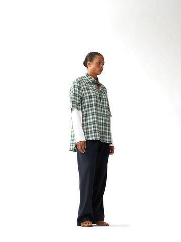 New Amsterdam Surf Association Double Layer Shirt - Camicie Uomo - Green/White Check