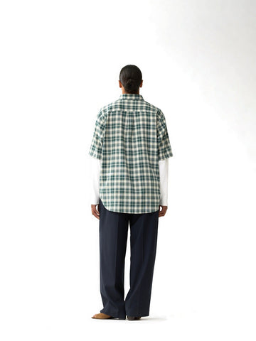 New Amsterdam Surf Association Double Layer Shirt - Camicie Uomo - Green/White Check