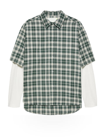 New Amsterdam Surf Association Double Layer Shirt - Camicie Uomo - Green/White Check