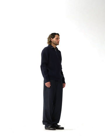 New Amsterdam Surf Association Knitted Half Zip - Maglieria Uomo - Night