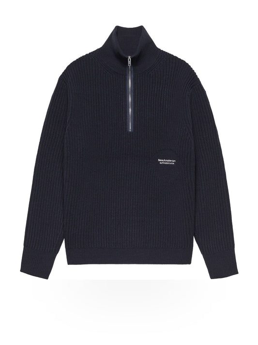New Amsterdam Surf Association Knitted Half Zip - Maglieria Uomo - Night