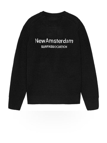 New Amsterdam Surf Association Knitted Crewneck - Maglieria Uomo - Nero