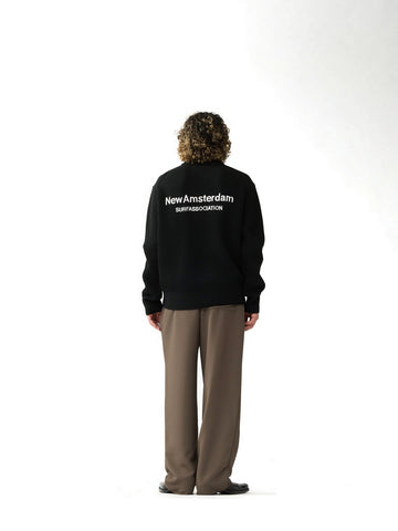 New Amsterdam Surf Association Knitted Crewneck - Maglieria Uomo - Nero