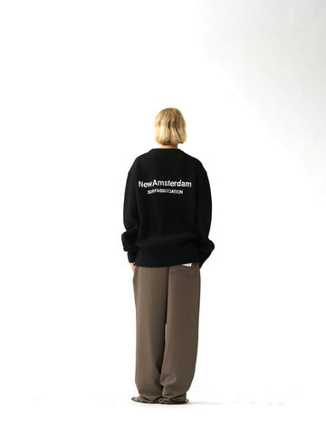 New Amsterdam Surf Association Knitted Crewneck - Maglieria Uomo - Nero