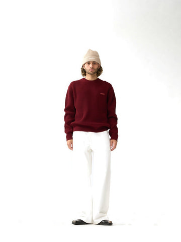 New Amsterdam Surf Association Knitted Crewneck - Maglieria Uomo - Burgundy