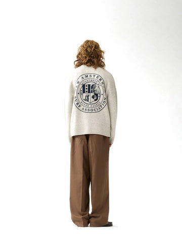 New Amsterdam Surf Association Knitted Stamp Crewneck - Maglieria Uomo - Grey Melange