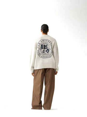 New Amsterdam Surf Association Knitted Stamp Crewneck - Maglieria Uomo - Grey Melange