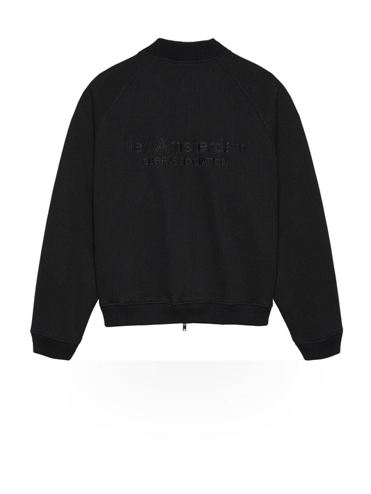 New Amsterdam Surf Association Waffle Zip Up - Felpe Uomo - Nero