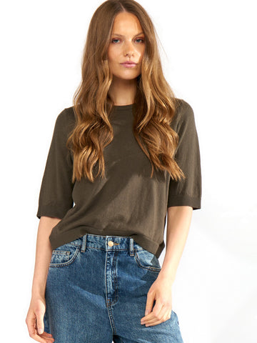 Numph Nucally Ss Pullover - Maglieria Donna - Forest Night