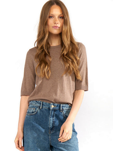 Numph Nucally Ss Pullover - Maglieria Donna - Deep Taupe