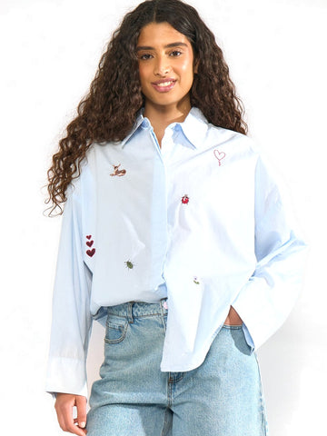 Numph Nutenja Shirt - Camicie Donna - Floaty Blue