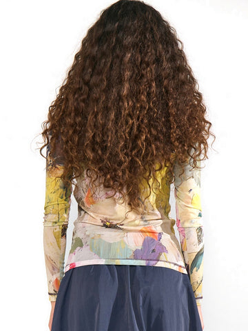 Numph Nualmia Ls Mesh Top - T-Shirt Donna - Forest Green