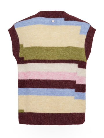 Numph Nuriette Pixel Stripe Vest - Gilet Donna - Fig