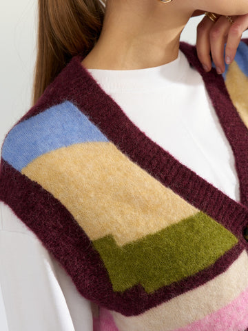 Numph Nuriette Pixel Stripe Vest - Gilet Donna - Fig