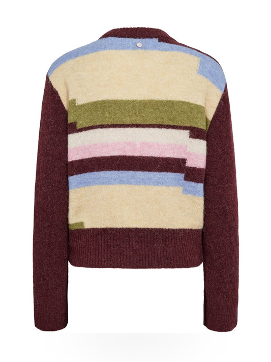 Numph Nuriette Pixel Stripe Pullover - Maglieria Donna - Fig