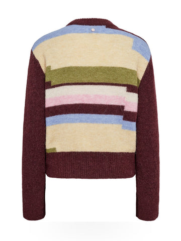 Numph Nuriette Pixel Stripe Pullover - Maglieria Donna - Fig