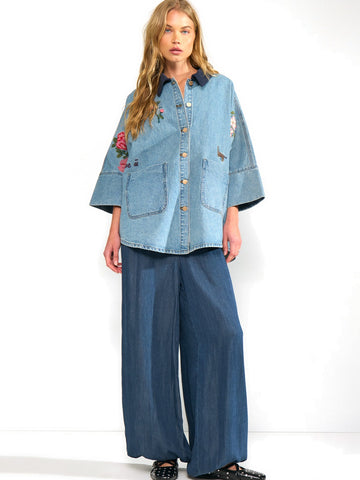 Numph Nudenma Oversize Shirt - Camicie Donna - Medium Blue Denim