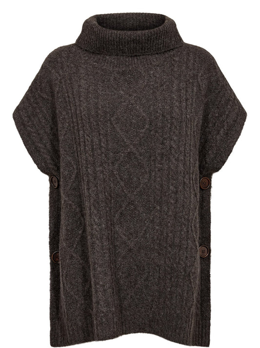 Numph Nujoline Poncho - Capospalla Donna - Marrone