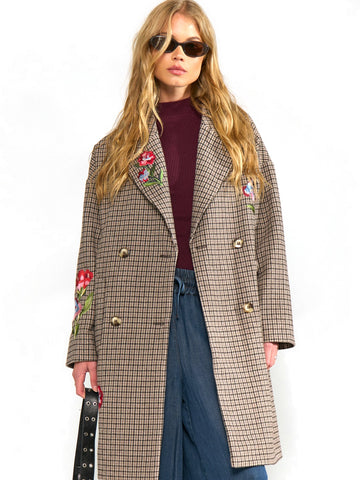 Numph Nuelana Embroidery Coat - Capospalla Donna - Marrone