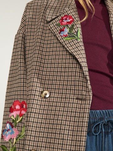 Numph Nuelana Embroidery Coat - Capospalla Donna - Marrone