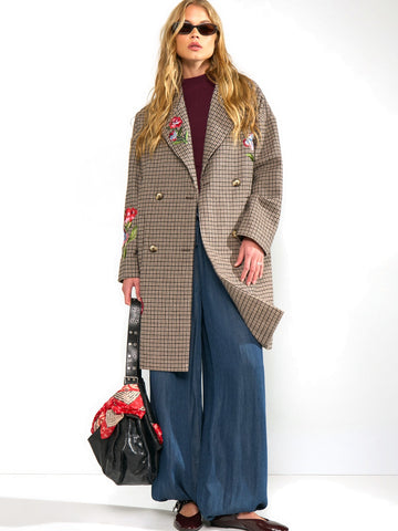 Numph Nuelana Embroidery Coat - Capospalla Donna - Marrone