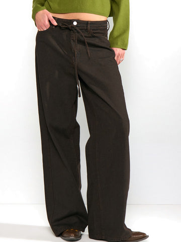 Numph Nubrooklyn Hr Wide Jeans - Jeans Donna - Black Coffee