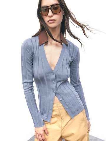 Patrizia Pepe Maglia/Knit - Maglieria Donna - Bluish Grey/Brown