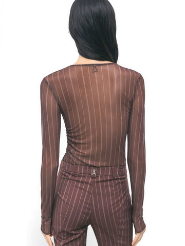 Patrizia Pepe Maglia/T-Shirt - T-Shirt Donna - Marrone Righe