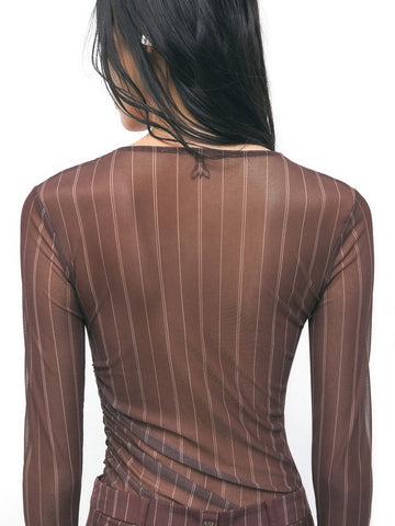 Patrizia Pepe Maglia/T-Shirt - T-Shirt Donna - Marrone Righe