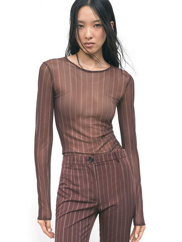 Patrizia Pepe Maglia/T-Shirt - T-Shirt Donna - Marrone Righe