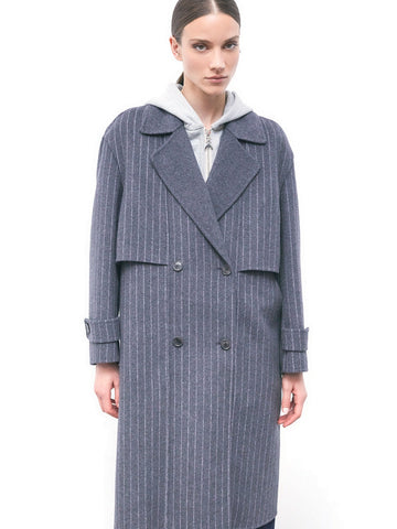 Patrizia Pepe Cappotto/Coat - Capospalla Donna - Grigio Bianco