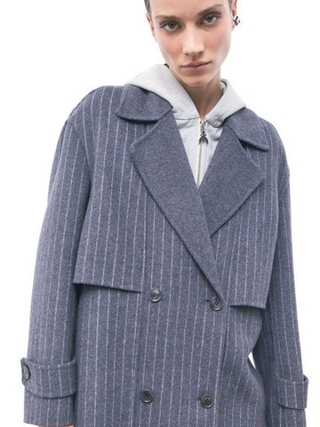 Patrizia Pepe Cappotto/Coat - Capospalla Donna - Grigio Bianco