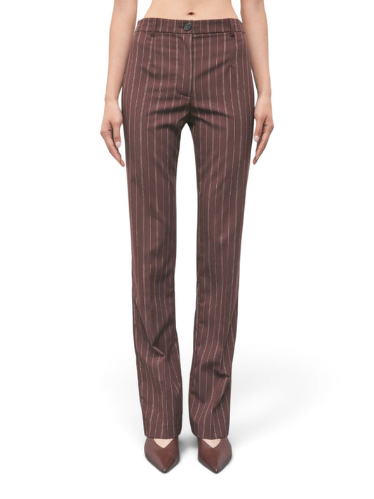 Patrizia Pepe Pantaloni - Pantaloni Donna - Marrone Righe