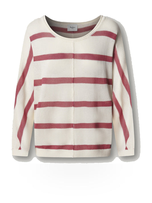 Pepe Jeans Alberta - Maglieria Donna - Beige/Bordeaux