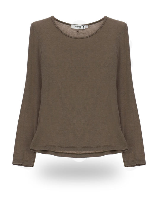 Please T-Shirt Donna - Fango