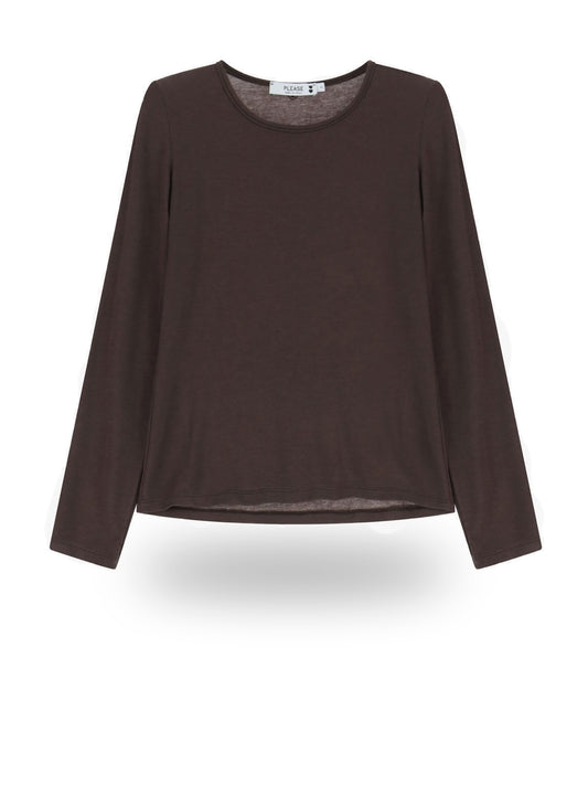 Please T-Shirt Donna - Fondente