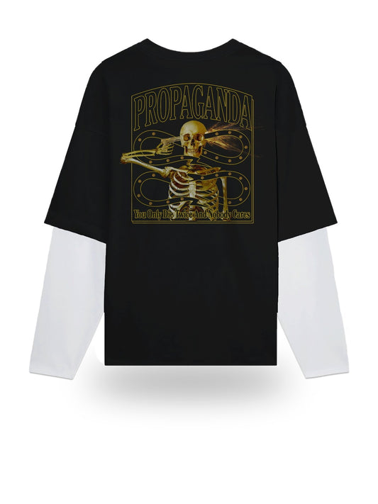 Propaganda Tee Longsleeve Twice - T-Shirt Uomo - Nero