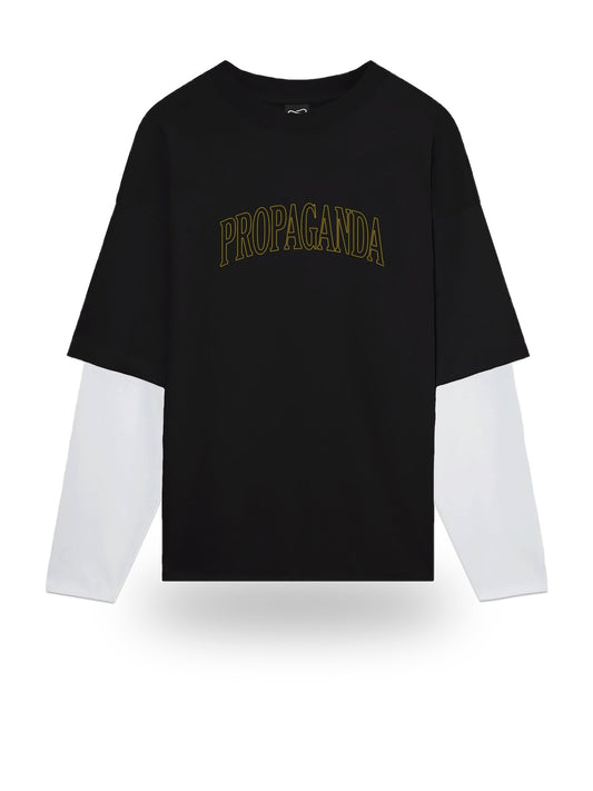 Propaganda Tee Longsleeve Twice - T-Shirt Uomo - Nero