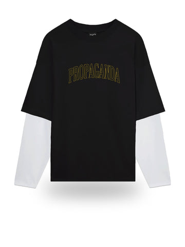 Propaganda Tee Longsleeve Twice - T-Shirt Uomo - Nero