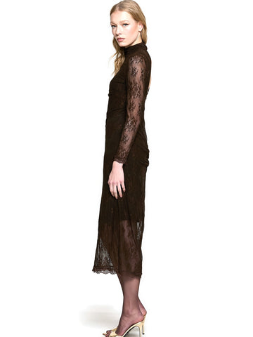 Relish Abito Freyas Midi M/l C/colletto+arricci - Abiti Donna - Marrone