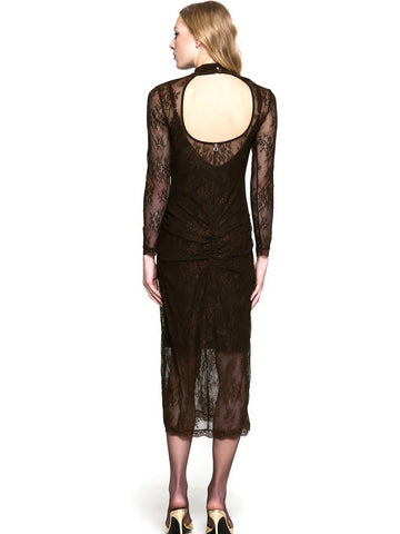 Relish Abito Freyas Midi M/l C/colletto+arricci - Abiti Donna - Marrone