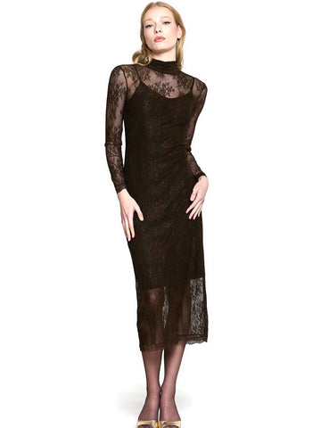 Relish Abito Freyas Midi M/l C/colletto+arricci - Abiti Donna - Marrone