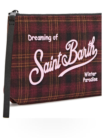 Saint Barth Aline Wool Pochette Herringbone - Borse Donna - Tartan 4511